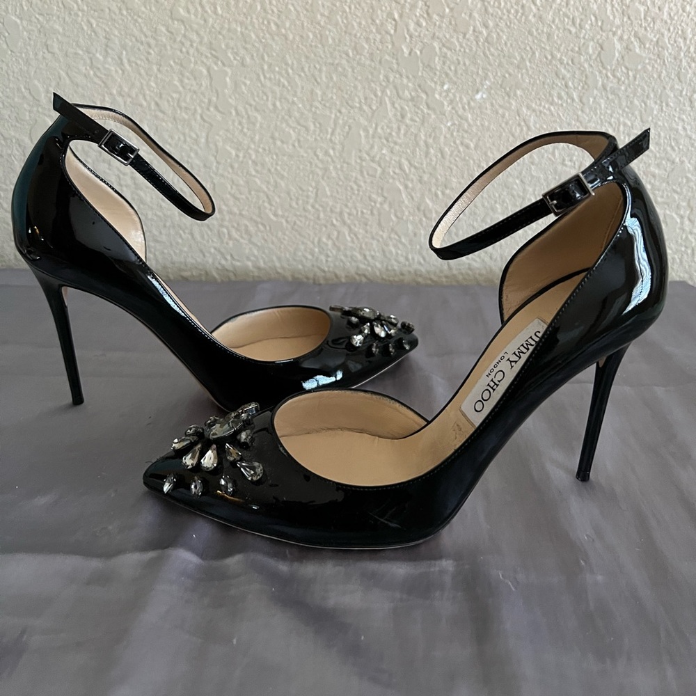 Jimmy Choo Lucy Mix Crystal D’Orsay Pumps Shoes 38.5 - Picture 15 of 15